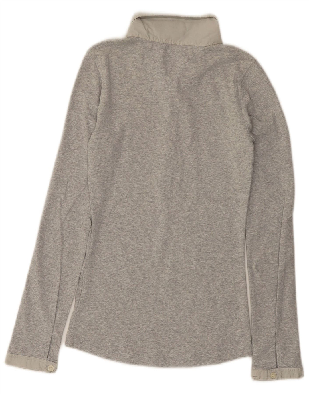 TOMMY HILFIGER Polo a maniche lunghe da donna UK 8 Small Grigio