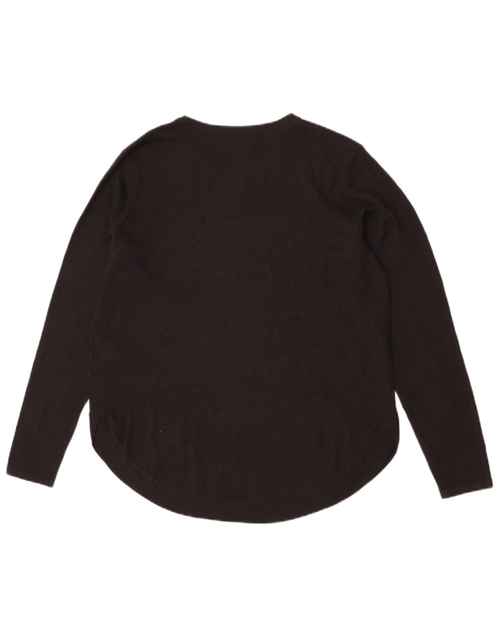 Maglione maglione con scollo a barca da donna Fat Face UK 12 Poliestere nero medio