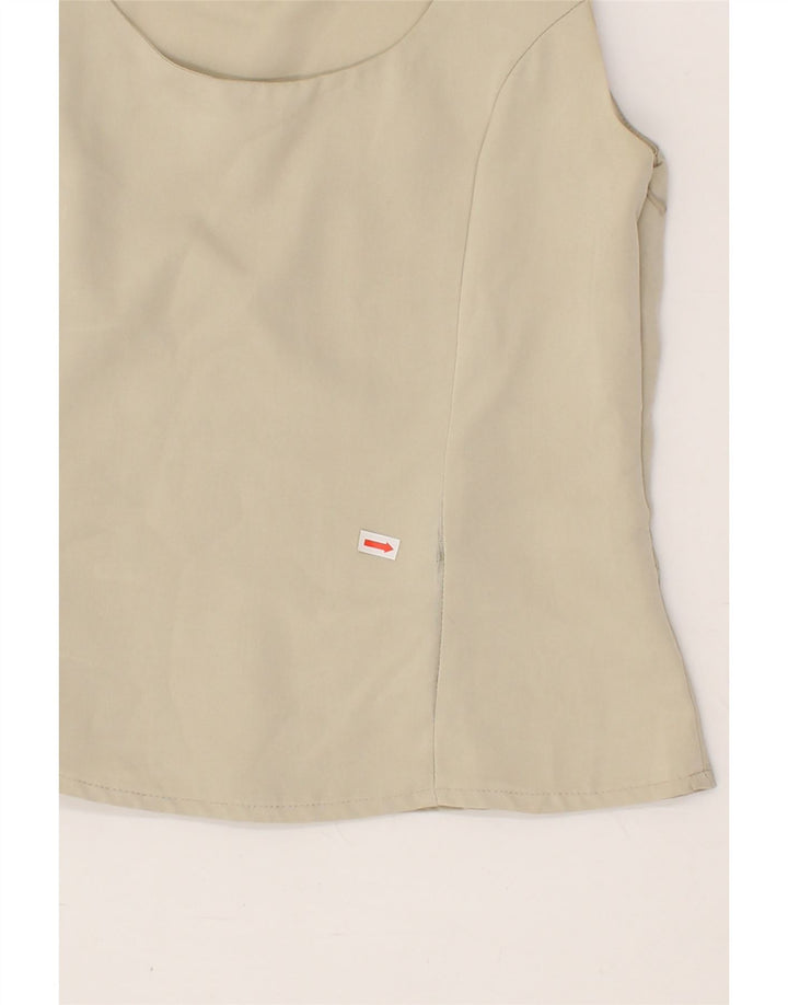 MIRAGE Womens Sleeveless Blouse Top UK 12 Medium Beige Polyester Vintage Mirage and Second-Hand Mirage from Messina Hembry 