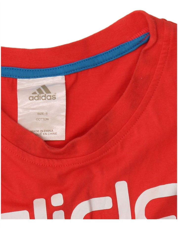 T-shirt grafica da uomo Adidas Top piccola in cotone rosso