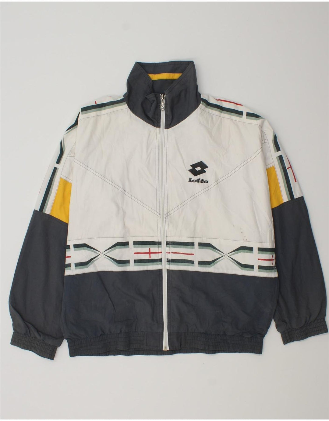 LOTTO Giacca da ginnastica da uomo con vestibilità ampia e grafica, piccola, colore bianco