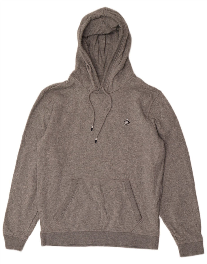 Felpa con cappuccio da uomo Penguin in cotone grigio medio