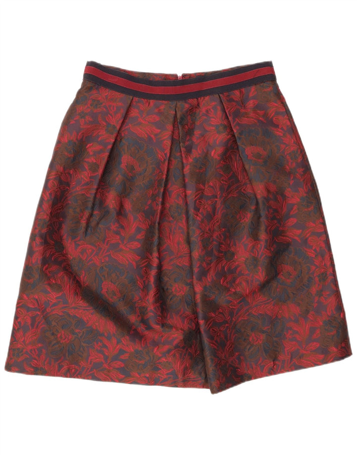 LUISA SPAGNOLI Gonna a trapezio da donna IT 44 Media W28 Poliestere floreale rosso