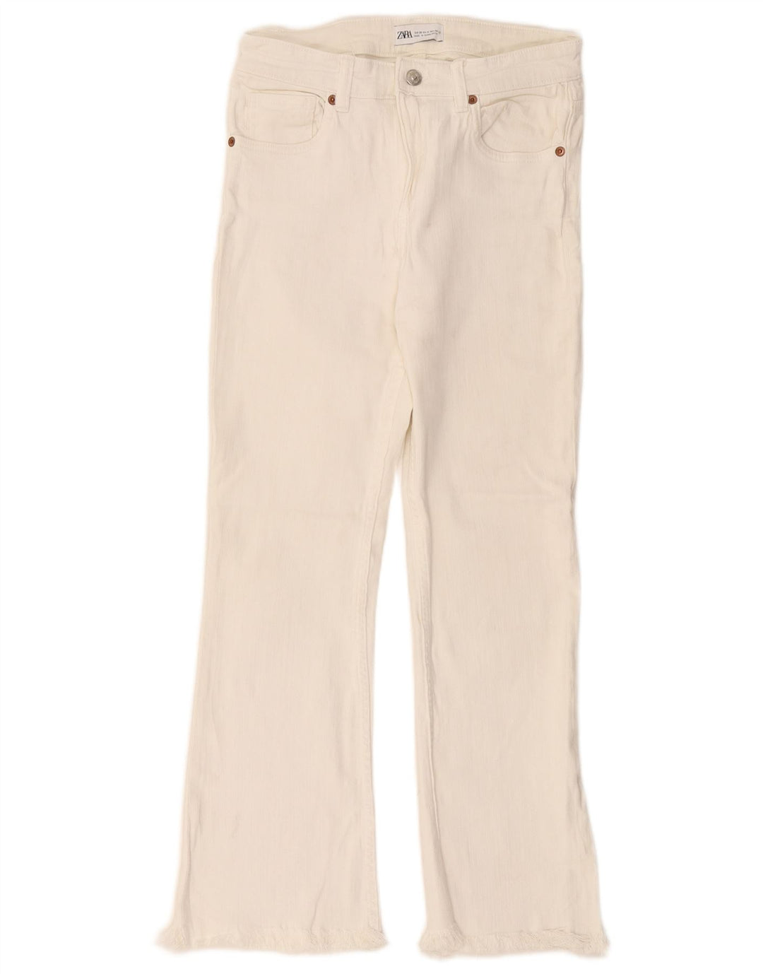 Jeans svasati da donna Zara EU 36 XS W26 L26 Cotone bianco