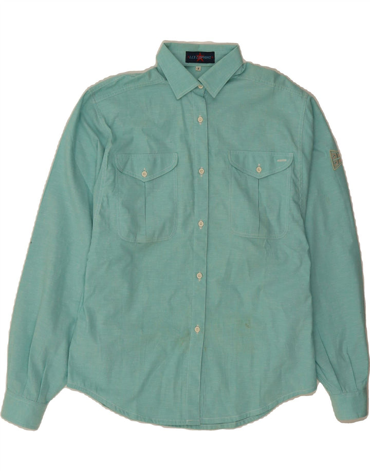 LES COPAINS Womens Shirt UK 14 Large Turquoise Vintage Les Copains and Second-Hand Les Copains from Messina Hembry 