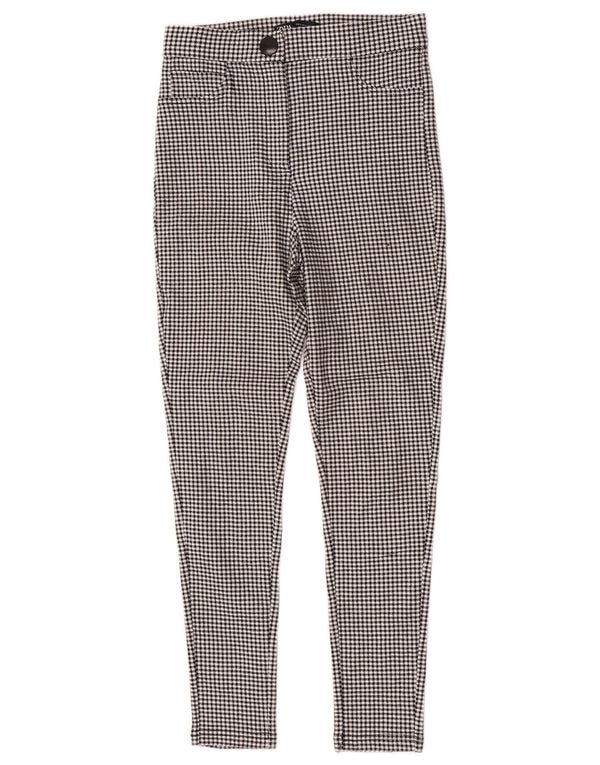 Pantaloni skinny da donna Zara piccoli W26 L27 viscosa pied de poule nera