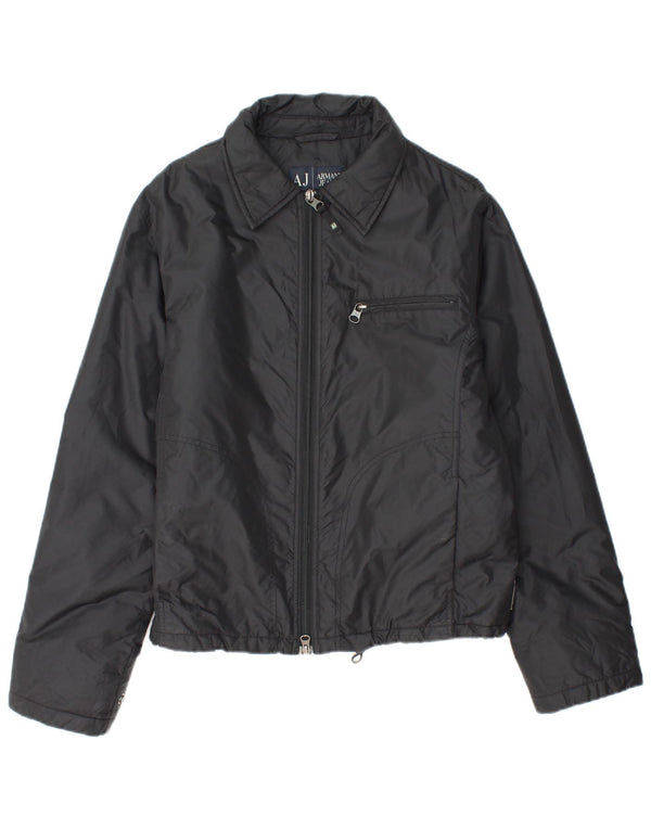 ARMANI JEANS Giubbotto bomber da uomo EU 46 Small Nero Poliammide