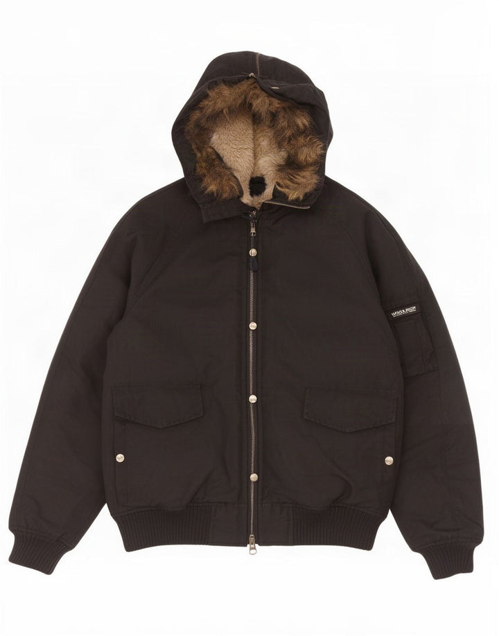 Bomber con cappuccio da uomo Woolrich IT 50 Large in nylon blu navy