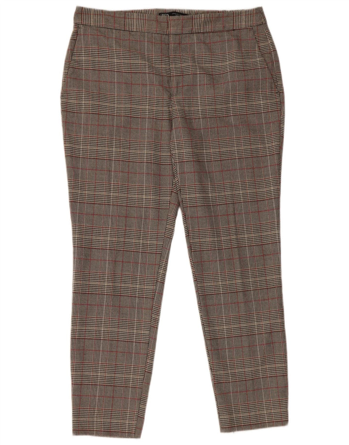 Pantaloni chino slim da donna Zara EU 40 medi W30 L27 grigio pied de poule