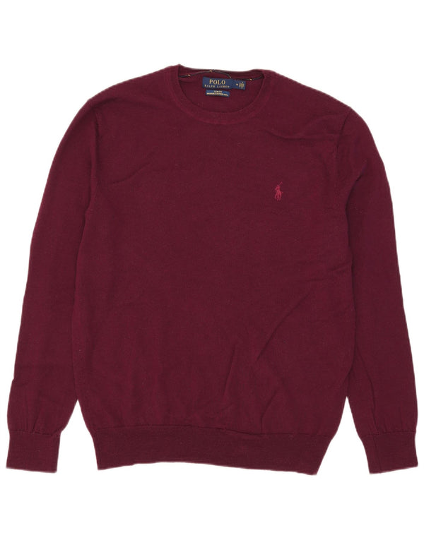 Polo Ralph Lauren Maglione girocollo da uomo slim fit bordeaux medio