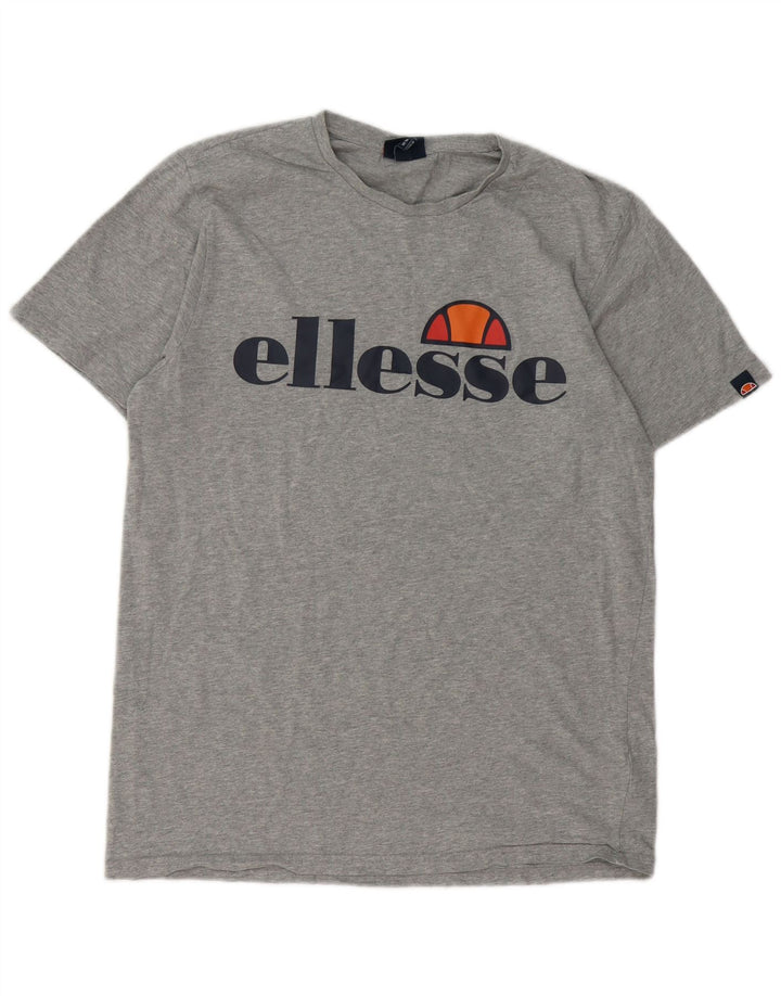 T-shirt grafica da uomo Ellesse Top in cotone grigio medio