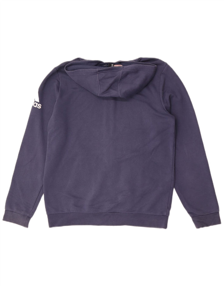 Maglione con cappuccio e zip da uomo Adidas piccolo blu