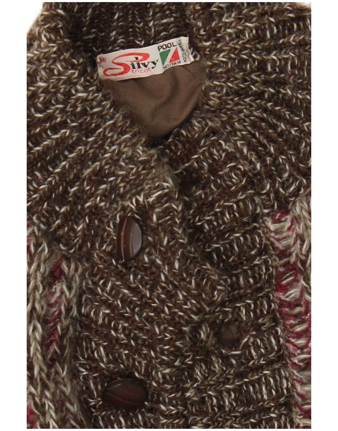 Giubbotto bomber in maglia da uomo Silvy IT 50 Large marrone screziato