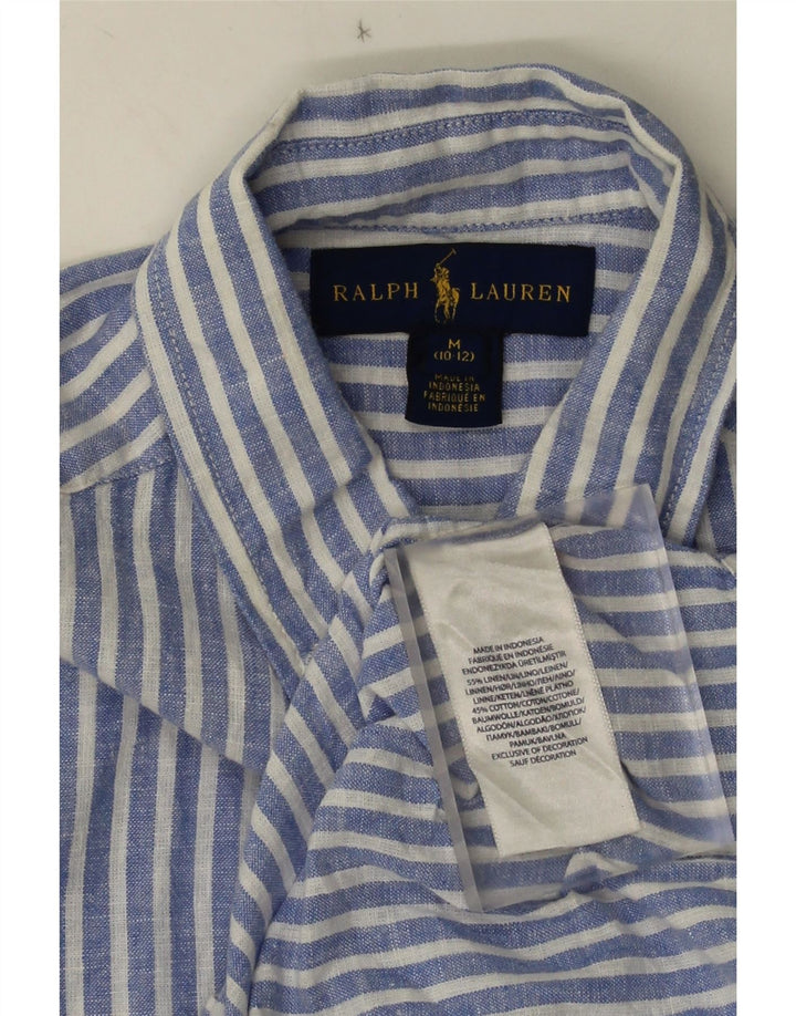 Camicia Ralph Lauren per ragazzi 10-11 anni in lino a righe blu medio