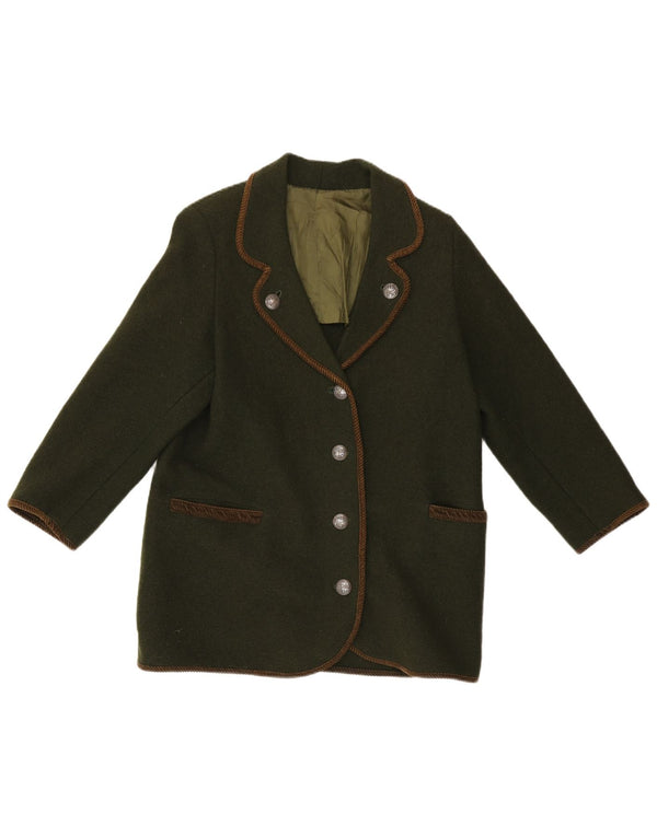 Giacca blazer vintage da donna a 4 bottoni UK 12 verde medio