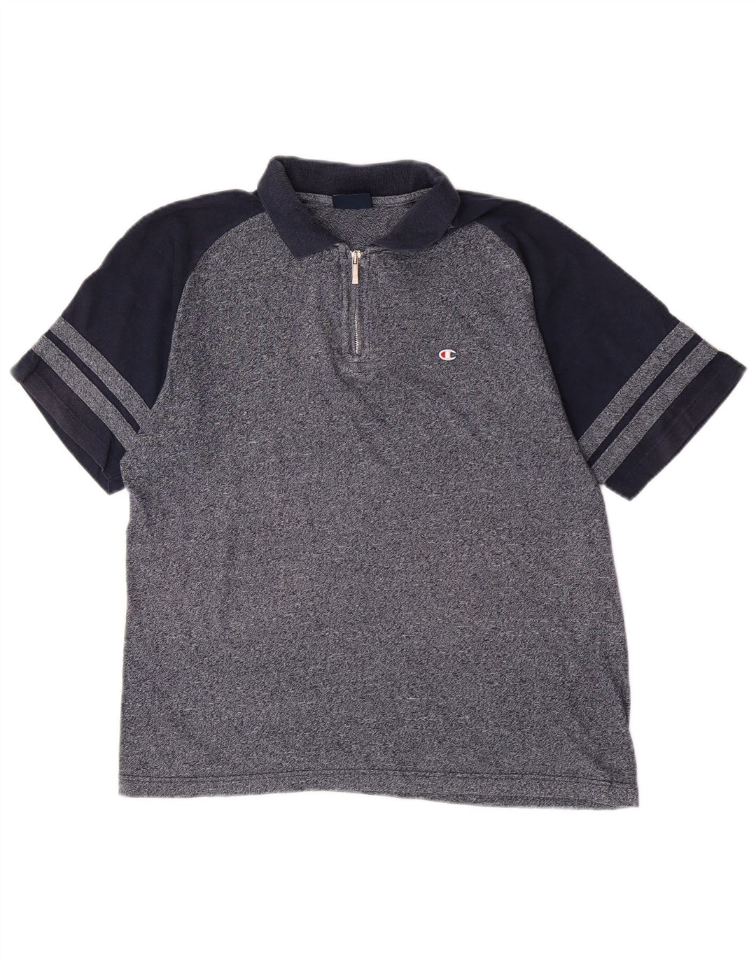 Polo da uomo Champion in cotone color block medio blu navy