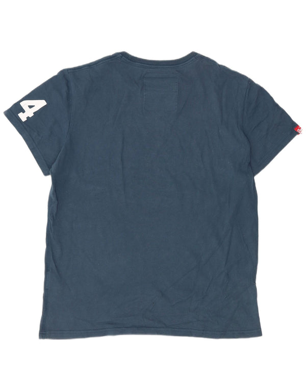 T-shirt grafica da uomo Superdry Top XL in cotone blu navy