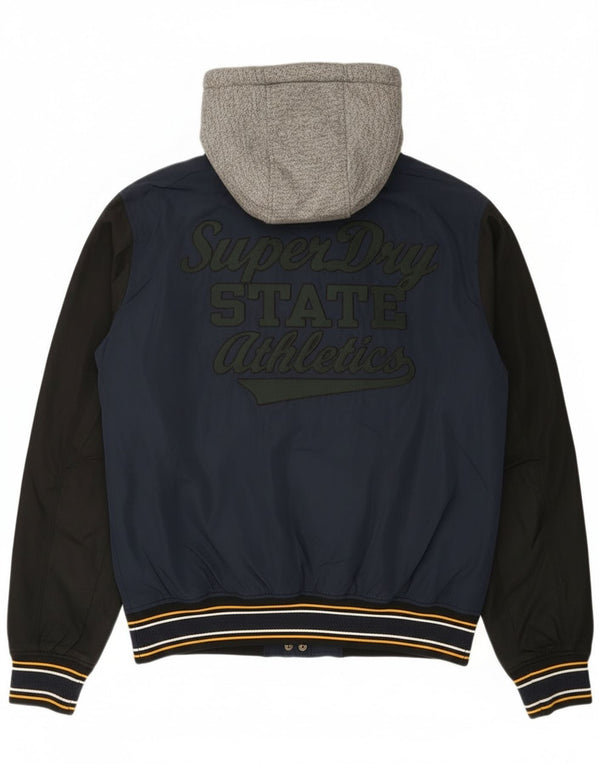 Giacca Varsity grafica da uomo Superdry UK 40 Large Blu Navy Colourblock