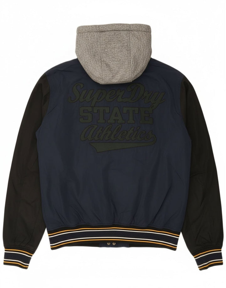Giacca Varsity grafica da uomo Superdry UK 40 Large Blu Navy Colourblock