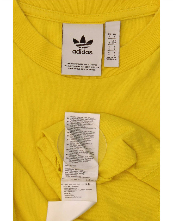 Top Adidas da uomo a manica lunga piccolo in cotone giallo