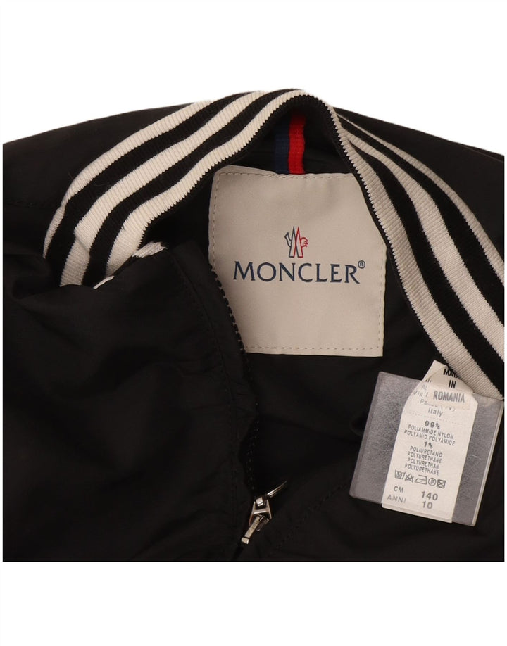 Giubbotto bomber corto Moncler per bambina 9-10 anni in poliammide a righe nere