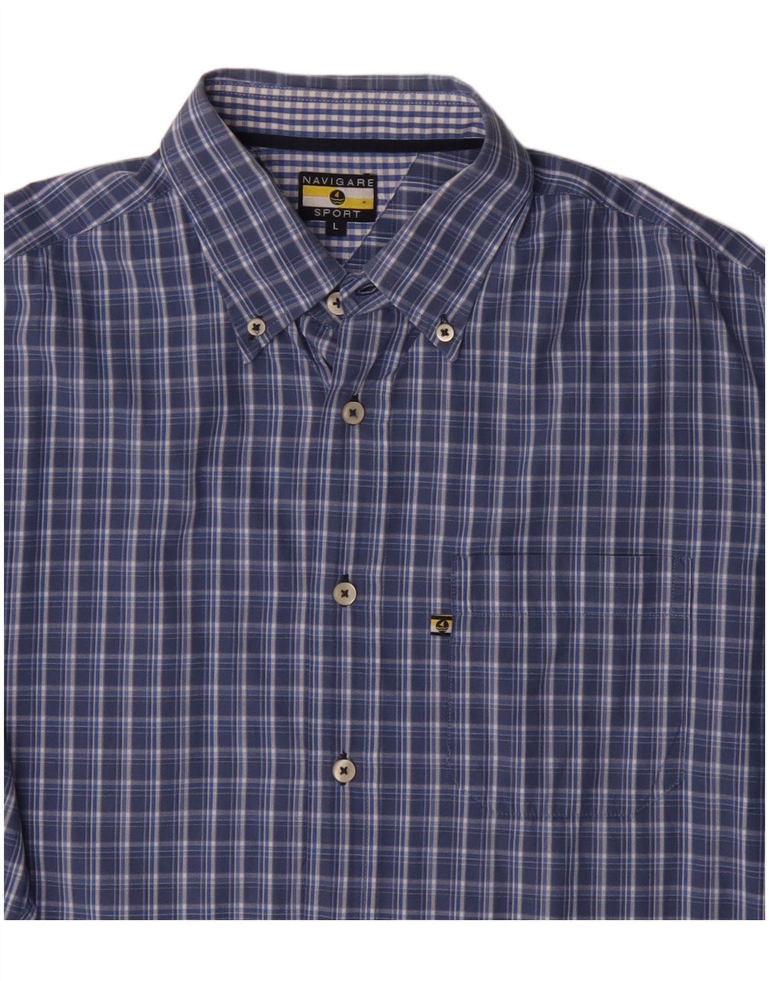 Camicia Navigare Uomo in cotone a quadri grandi blu