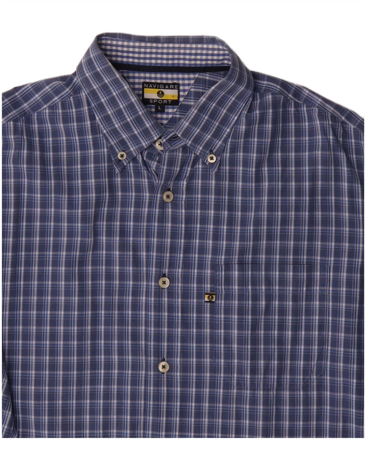 Camicia Navigare Uomo in cotone a quadri grandi blu
