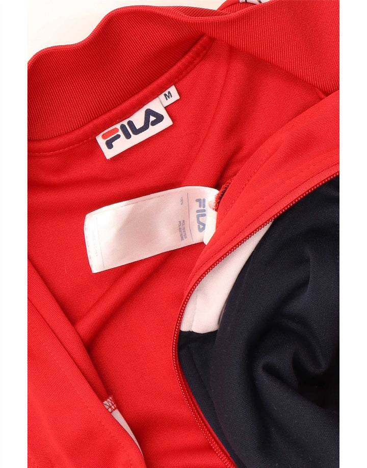 Giacca da ginnastica grafica da donna Fila UK 14 Medium Red Colourblock