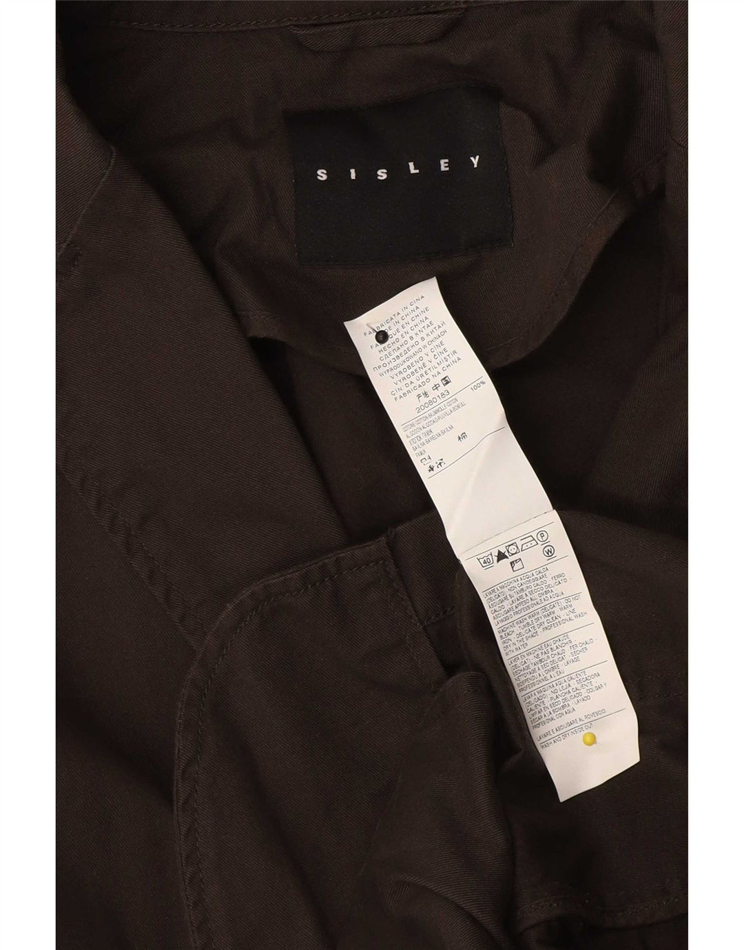 Giacca blazer da uomo a 2 bottoni Sisley IT 48 in cotone marrone medio