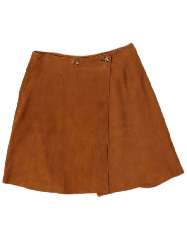 Gonna a portafoglio in pelle scamosciata da donna Montereggi IT 42 Media W26 Pelle marrone