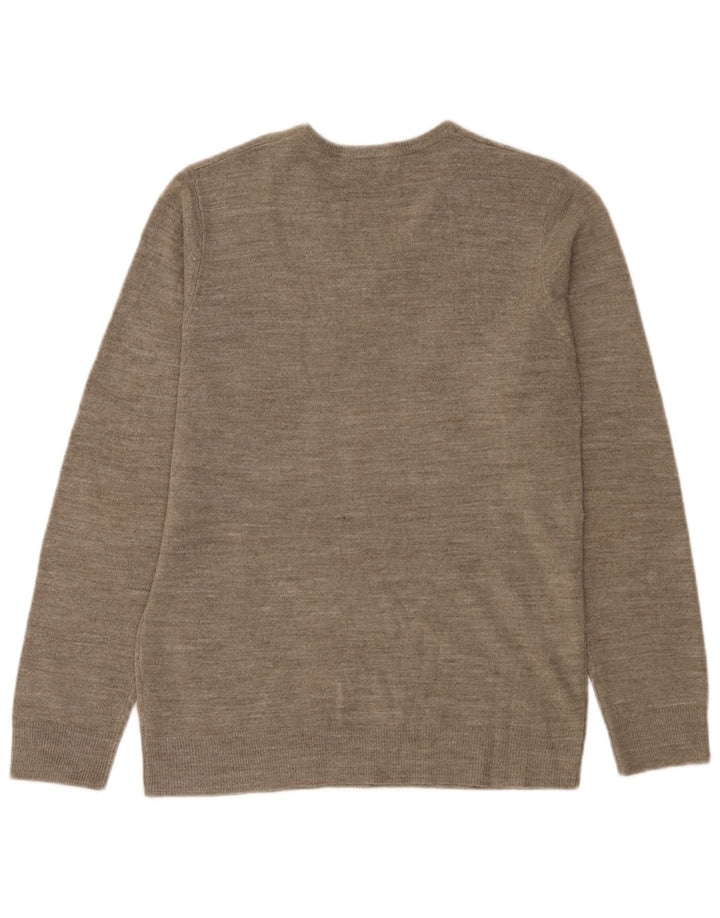 Maglione da uomo con scollo a V Marks & Spencer piccolo acrilico screziato beige