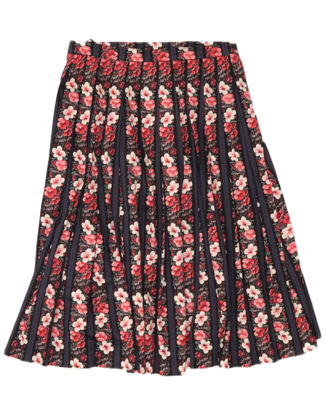 Gonna a pieghe vintage da donna W30 media floreale multicolore
