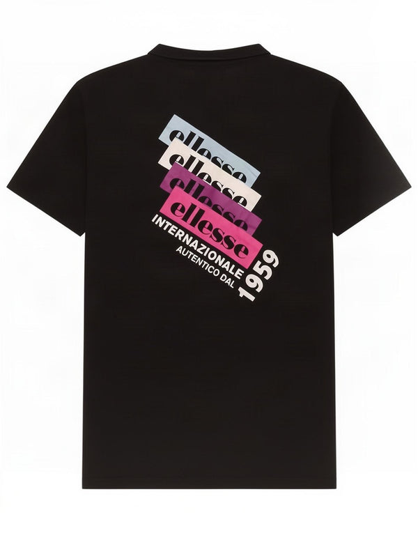 T-shirt grafica da uomo Ellesse Top piccola in cotone nero