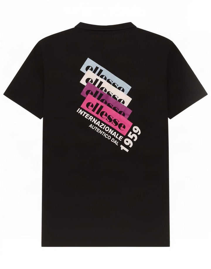 T-shirt grafica da uomo Ellesse Top piccola in cotone nero