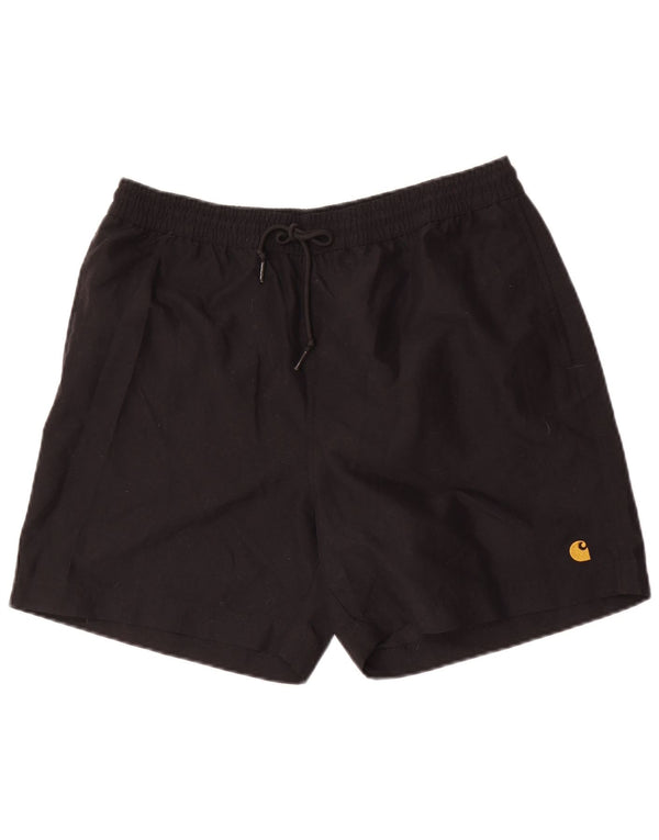 Pantaloncini da bagno da uomo Carhartt grandi in poliestere nero
