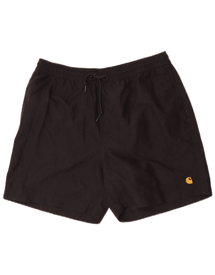 Pantaloncini da bagno da uomo Carhartt grandi in poliestere nero
