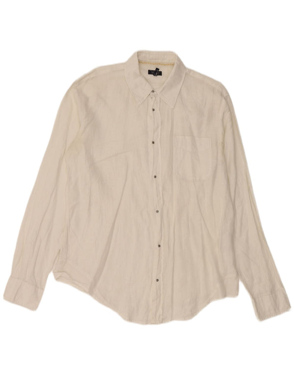 ARMANI JEANS Mens Shirt XL White Linen