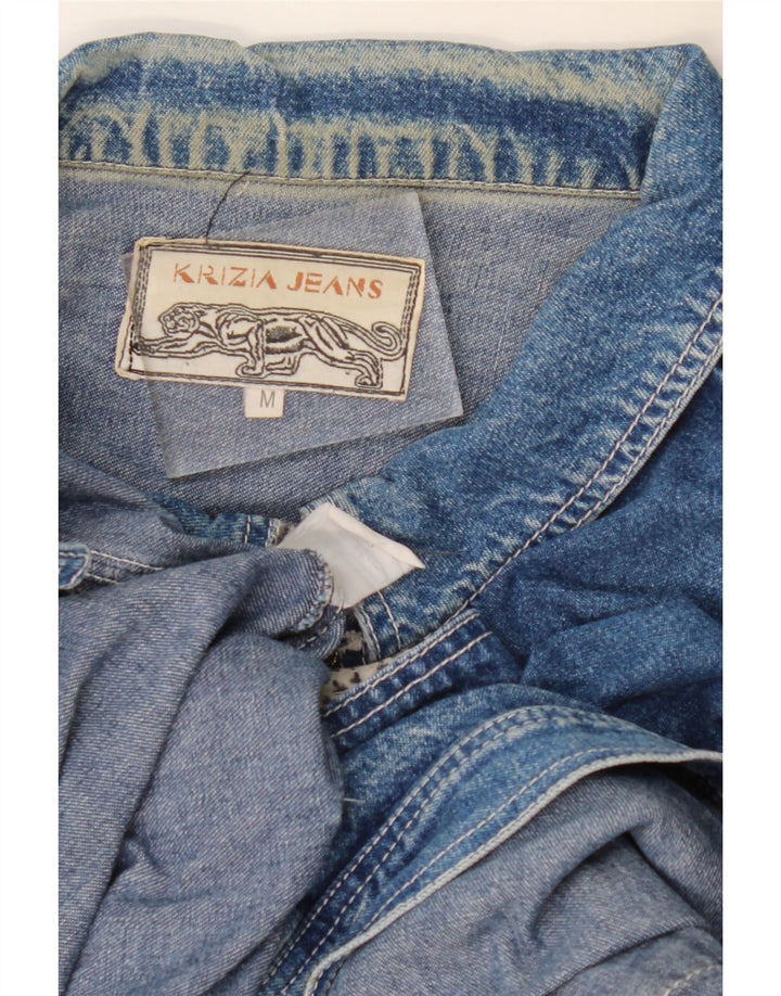 Giacca di jeans oversize da uomo Krizia UK 14 Blu medio