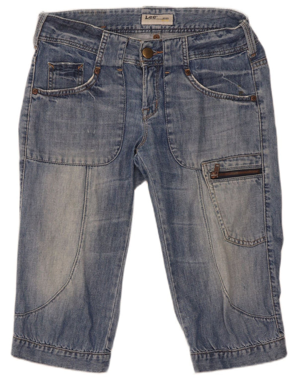 Pantaloncini di jeans cargo Chazey da donna Lee W27 piccoli in cotone blu