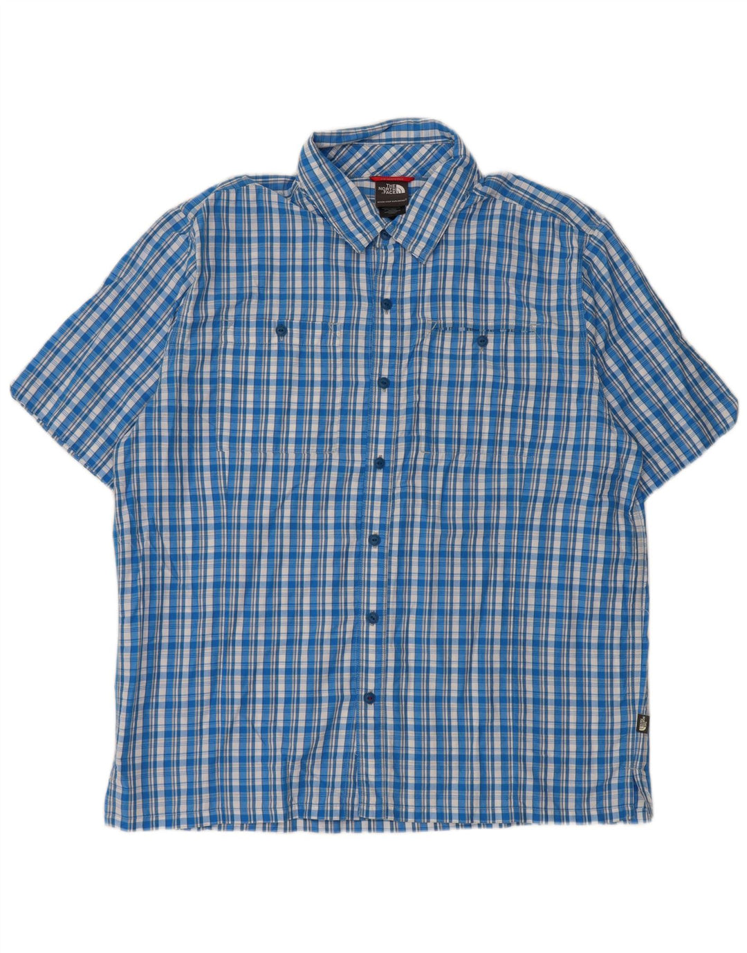 THE NORTH FACE Camicia a maniche corte da uomo XL in nylon a quadri blu
