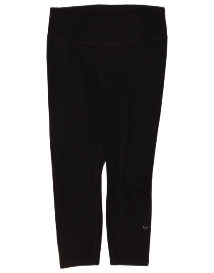 Leggings Nike Dri Fit Capri da donna UK 12 medio nero poliestere
