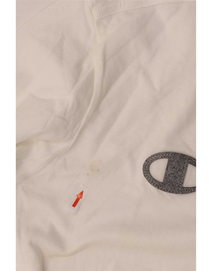 Champion Top grafico da uomo a maniche lunghe XL in cotone bianco