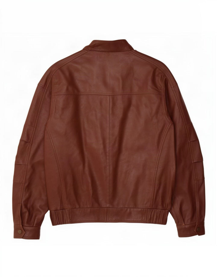 Giacca in pelle vintage da uomo UK 40 grande marrone