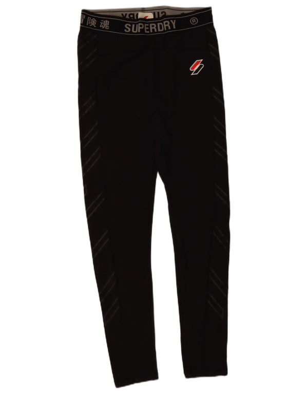 Leggings grafici da donna Superdry UK 16 Large Nero Poliammide