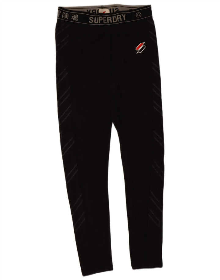 Leggings grafici da donna Superdry UK 16 Large Nero Poliammide