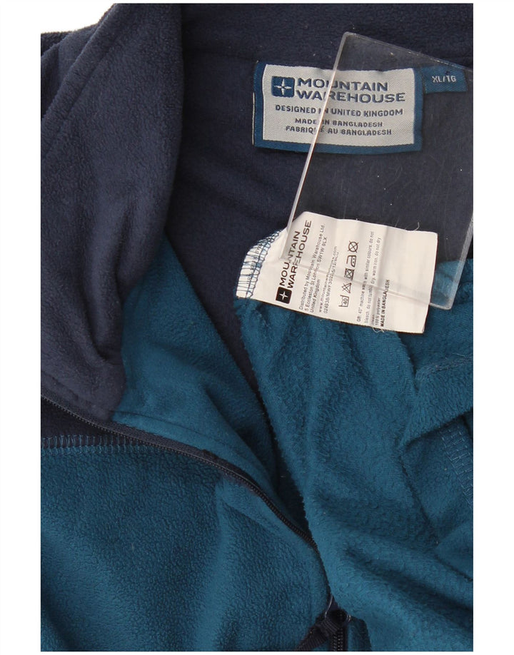 MOUNTAIN WAREHOUSE Maglione in pile da uomo con zip e collo XL color block blu navy