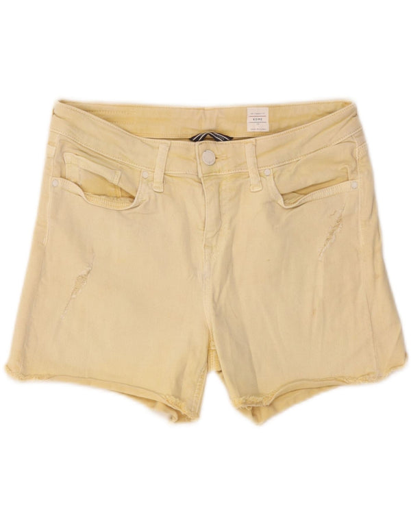 Tommy Hilfiger Womens Distressed Denim Shorts W28 Medium Yellow Cotton