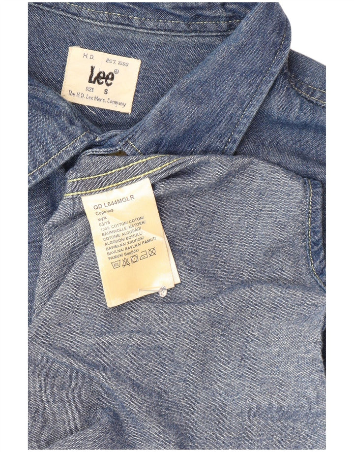 Camicia in denim da uomo Lee piccola in cotone blu
