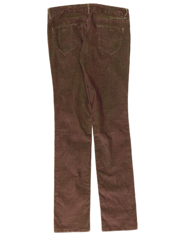 Pantaloni slim da donna in velluto a coste Guess W34 L34 Marrone