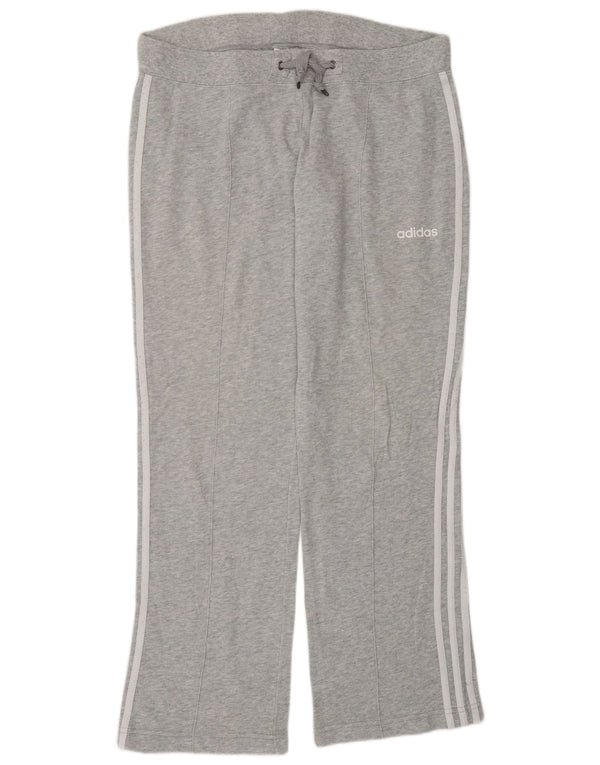 Adidas Womens Tracksuit Trousers UK 14 Medium Grey Cotton